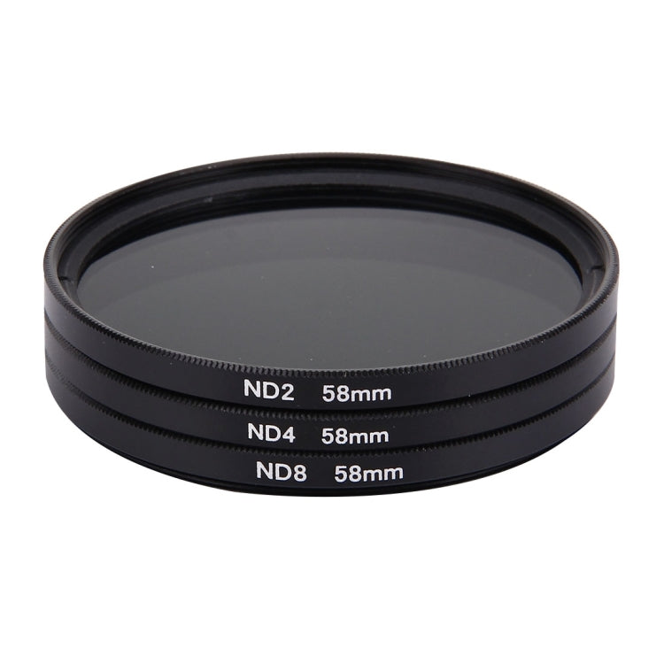 JUNESTAR Proffesional 58mm Lens Filter ND Filter Kits (ND2 + ND4 + ND8) for GoPro & Xiaomi Xiaoyi Yi & SJCAM Sport Action Camera