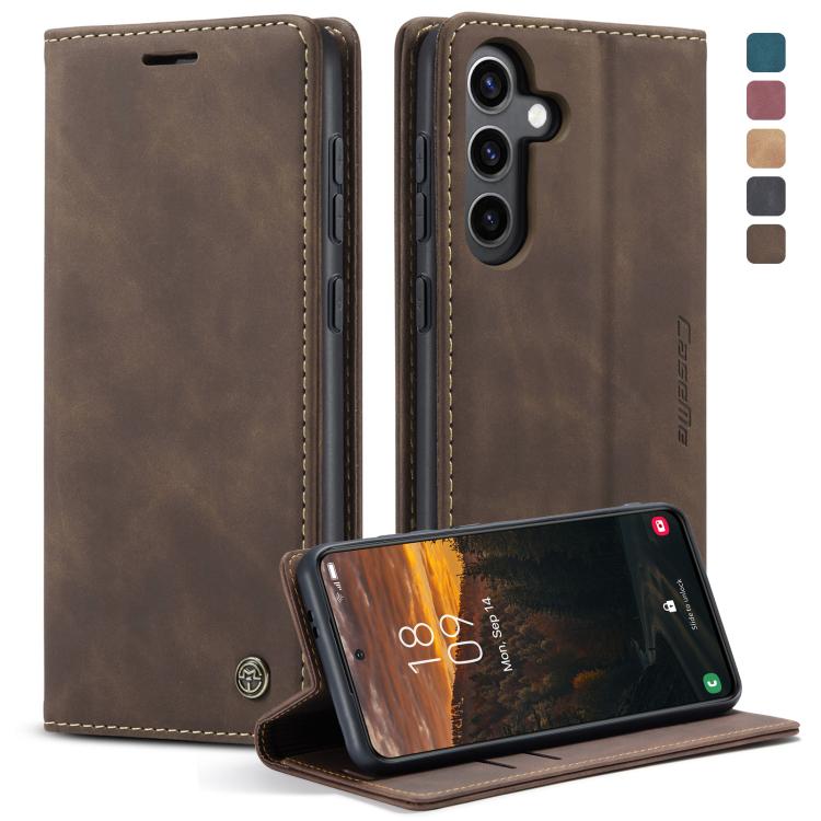 For Samsung Galaxy S24 5G CaseMe 013 Multifunctional Horizontal Flip Leather Phone Case(Coffee)