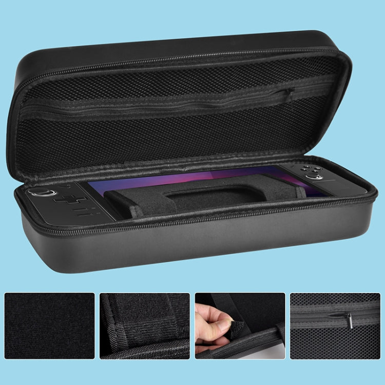 For Lenovo Legion Go Portable EVA Leather Grain Game Console Storage Bag(Black)