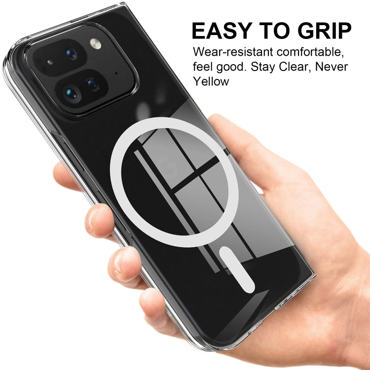 For Google Pixel 9 Pro Fold Scratchproof PC Transparent MagSafe Phone Case