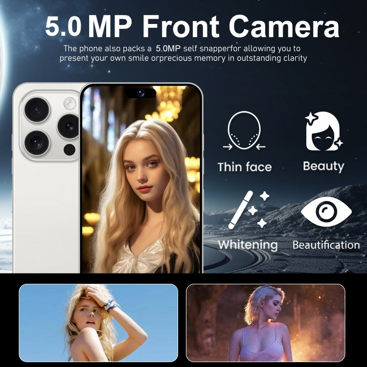 VD1 / i15 Pro Max, 3GB+64GB, 6.8 inch Screen, Face Identification, Android 10.0 MTK6753 Octa Core, Network: 4G, Dual SIM(White)