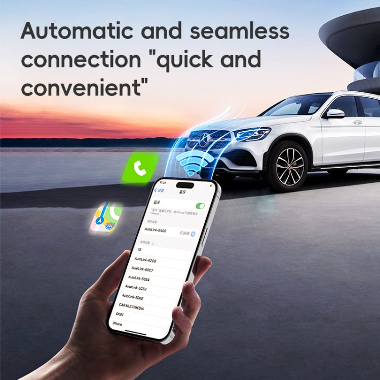 For Android Car Carplay Box Wired to Wireless Auto Conversion Adapter(Black)