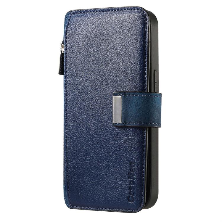 For Honor 400 Global 156.5mm CaseNeo MagSafe RFID Anti-theft Zipper Wallet Retro Leather Phone Case(Blue)