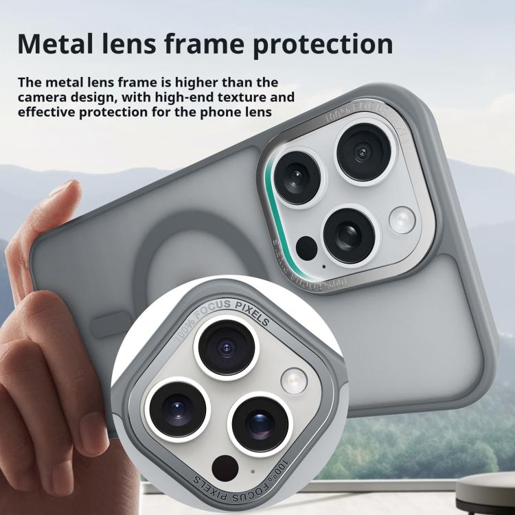 For iPhone 17 Air Kalebol Metal Lens Frame MagSafe Frosted PC Phone Case(Matcha Green)
