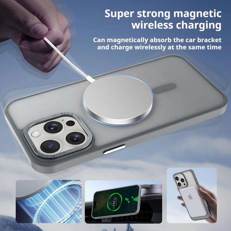 For iPhone 17 Air Kalebol Metal Lens Frame MagSafe Frosted PC Phone Case(Matcha Green)