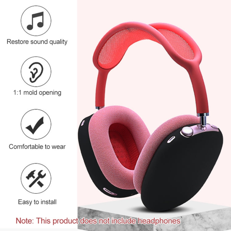 A Pair Full Coverage Anti-scratch Silicone Headphone Protective Case for AirPods Max(Black)