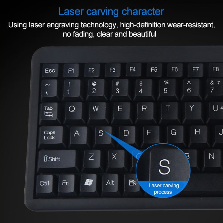 DS-8900 USB Interface Prevent Water Splashing Laser Engraving Character One-piece Wired Trackball Keyboard, Length: 1.5m