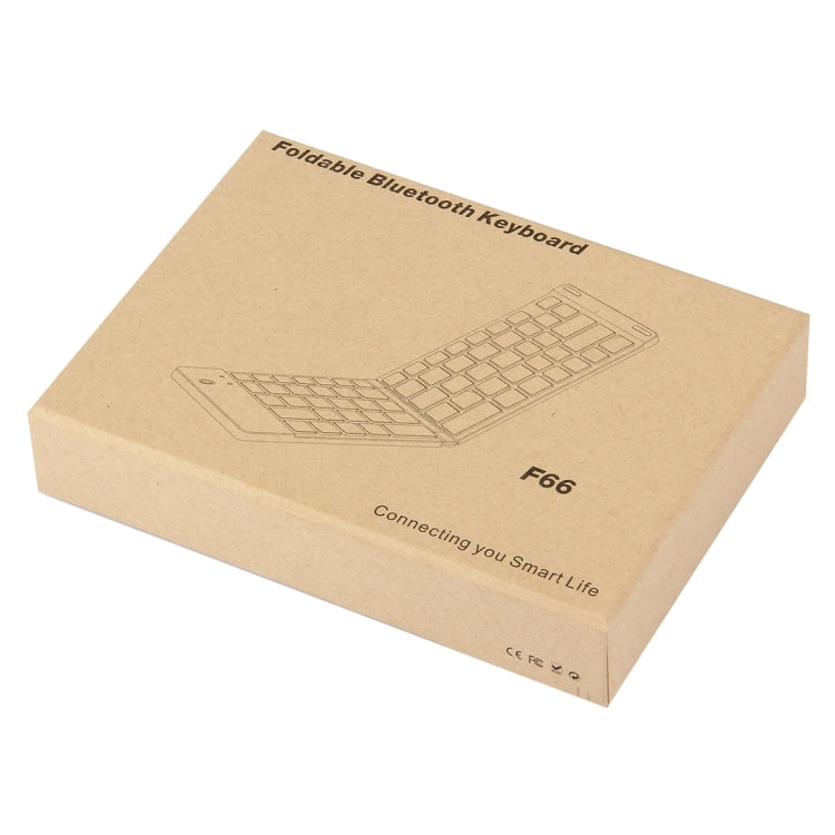 F66 Foldable Bluetooth Wireless 66 Keys Keyboard, Support Android / Windows / iOS(Gold)