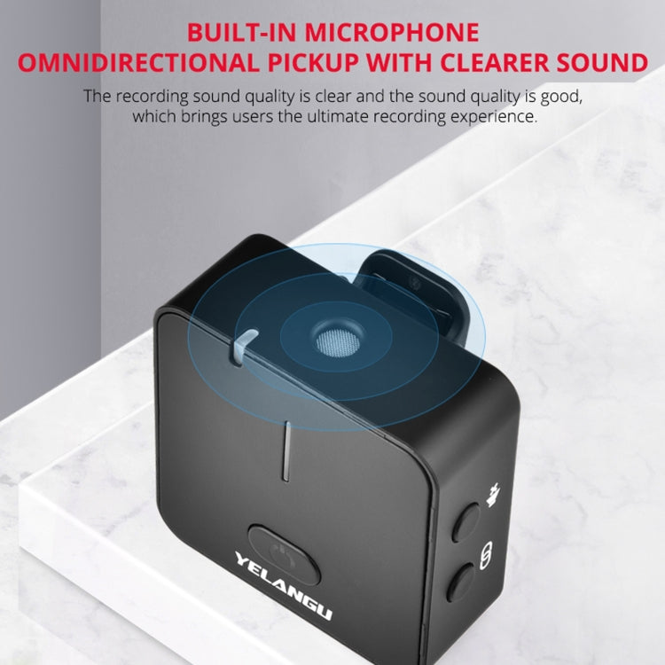YELANGU MX5S 2.4G Live Broadcast Interview Wireless Recording Camera Microphone, 1 Receiver to 2 Transmitter(Black)