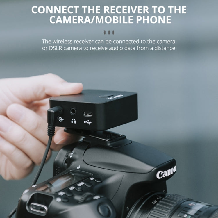 YELANGU MX5S 2.4G Live Broadcast Interview Wireless Recording Camera Microphone, 1 Receiver to 2 Transmitter(Black)