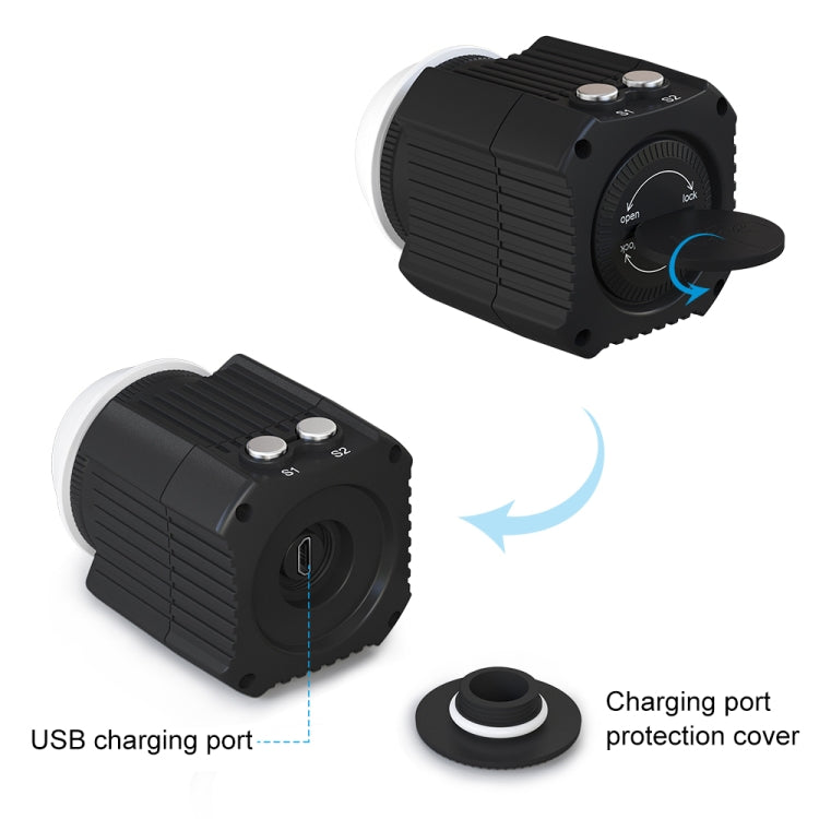 PULUZ 60m Underwater LED Photography Fill Light 7.4V/1100mAh Diving Light for GoPro, Insta360, DJI and Other Action Cameras(Black)