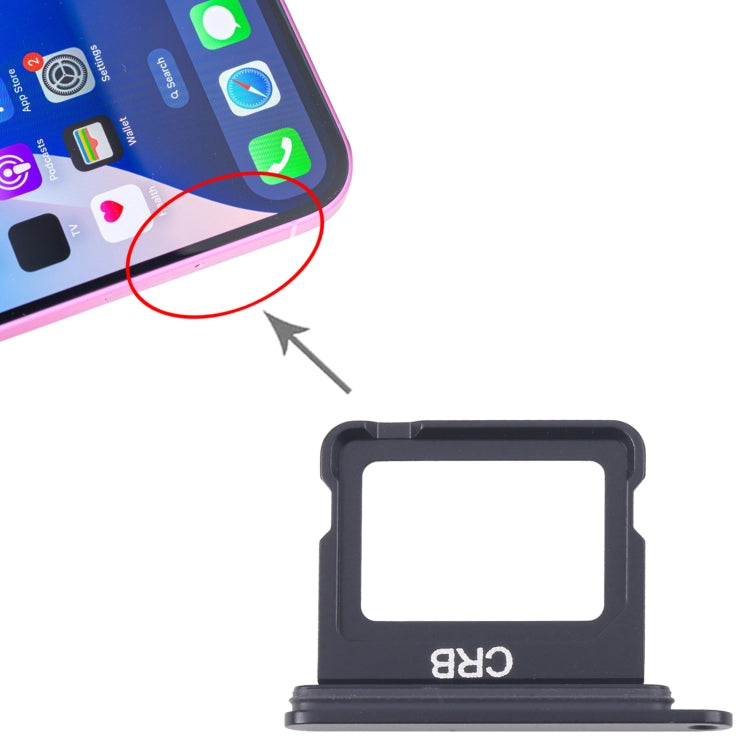 For iPhone 16 Plus SIM Card Tray (Black)