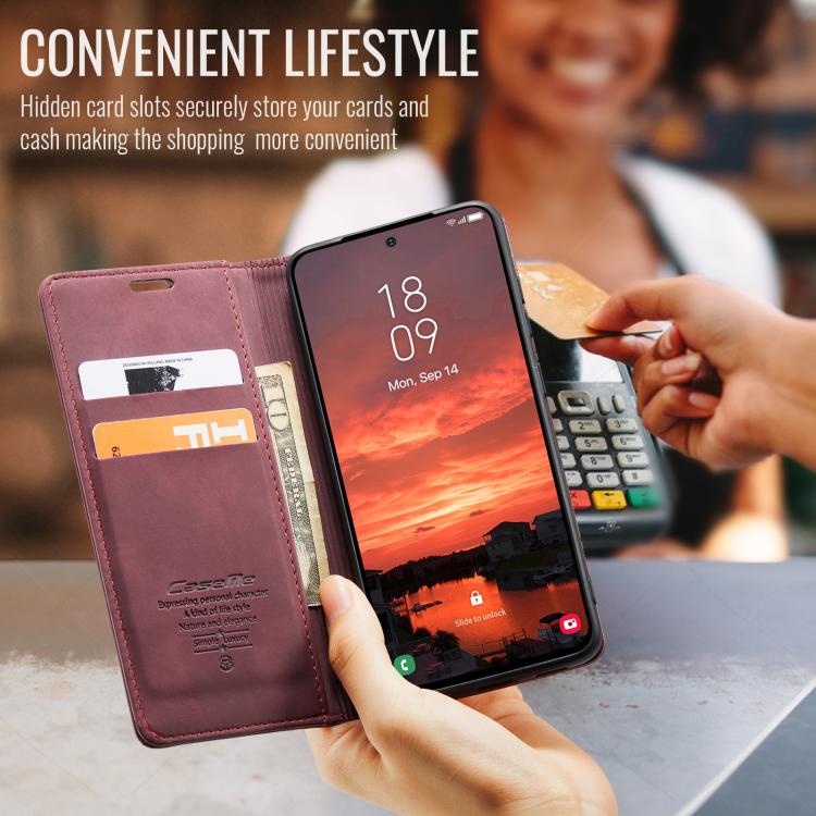 For Samsung Galaxy S25 5G CaseMe 013 Multifunctional Horizontal Flip Leather Phone Case(Red)