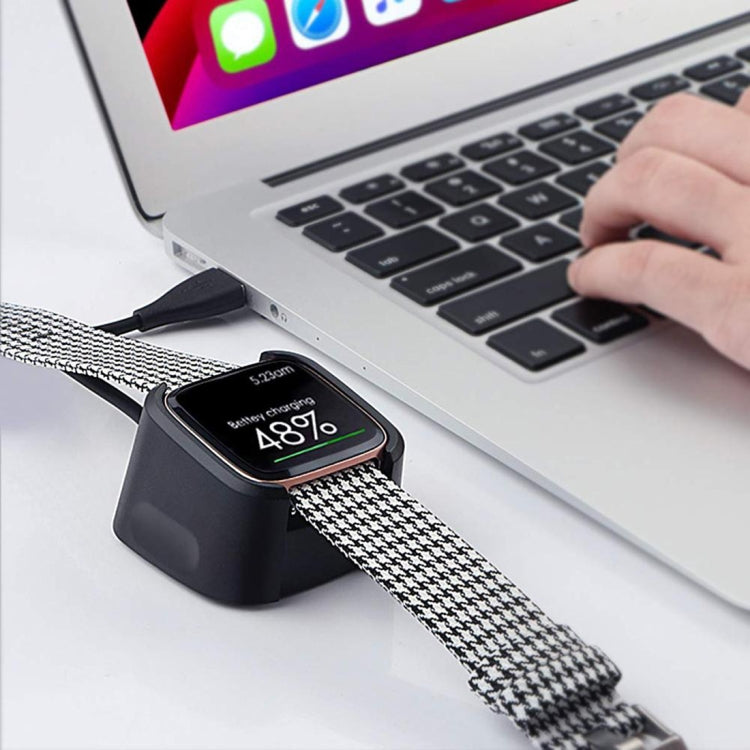 For Fitbit Versa 2 Charger Charging Dock Base Stand Holder with 1m Charging Cable(Black)
