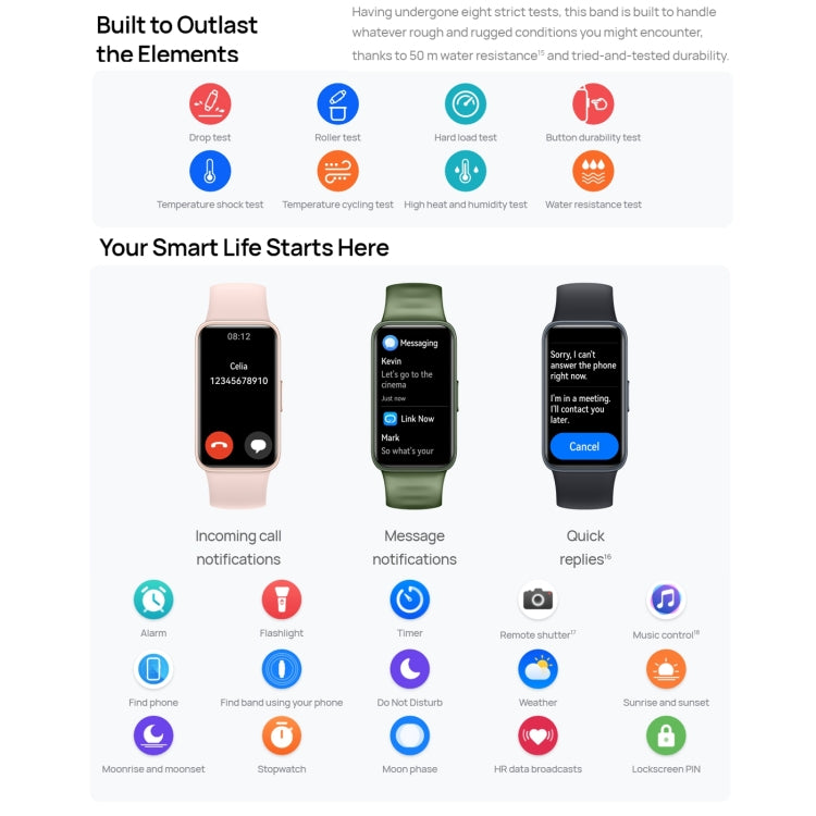 HUAWEI Band 8 Standard 1.47 inch AMOLED Smart Watch, Support Heart Rate / Blood Pressure / Blood Oxygen / Sleep Monitoring(Black)
