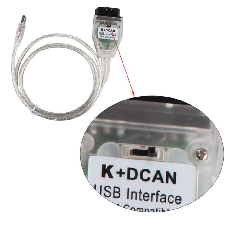 INPA K+CAN with Switch USB Interface Cable for BMW(White)