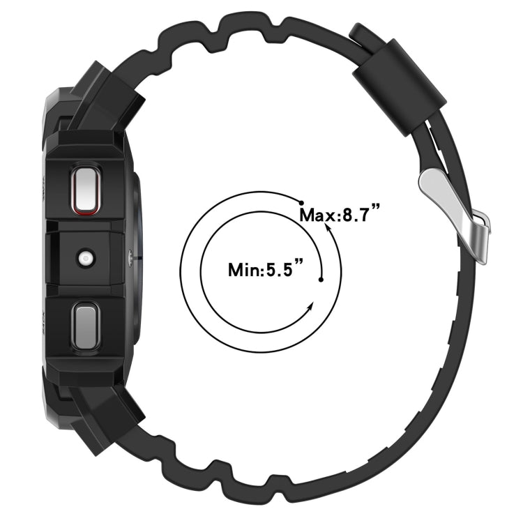 For Samsung Galaxy Watch5 40mm Armor Silicone Watch Band + Protective Case(Black)