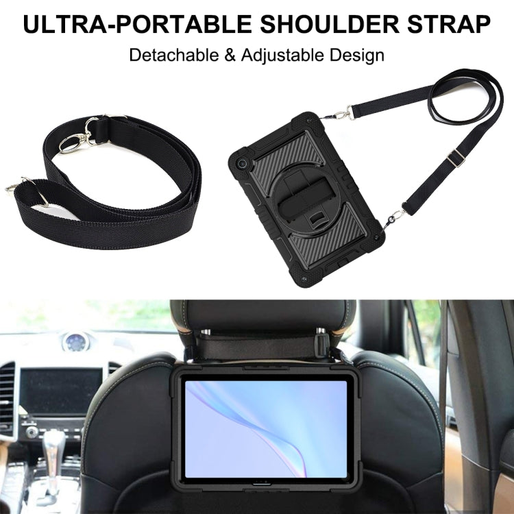 For Huawei MatePad SE 10.4 360 Degree Rotation PC Contrast Silicone Tablet Case(Black)
