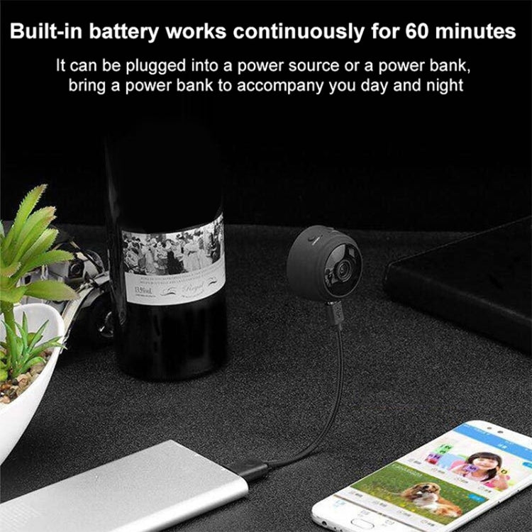 A9 1080P Wifi Wireless Network Camera Wide-angle Recorder(Black)