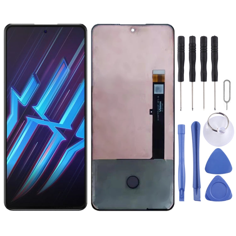 AMOLED Material LCD Screen and Digitizer Full Assembly for ZTE Nubia Red Magic 6R NX666J(Black)