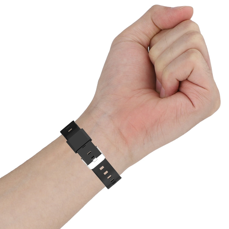 For Fitbit Charge 4 SE Silicone One Body Armor Watch Band(Black)