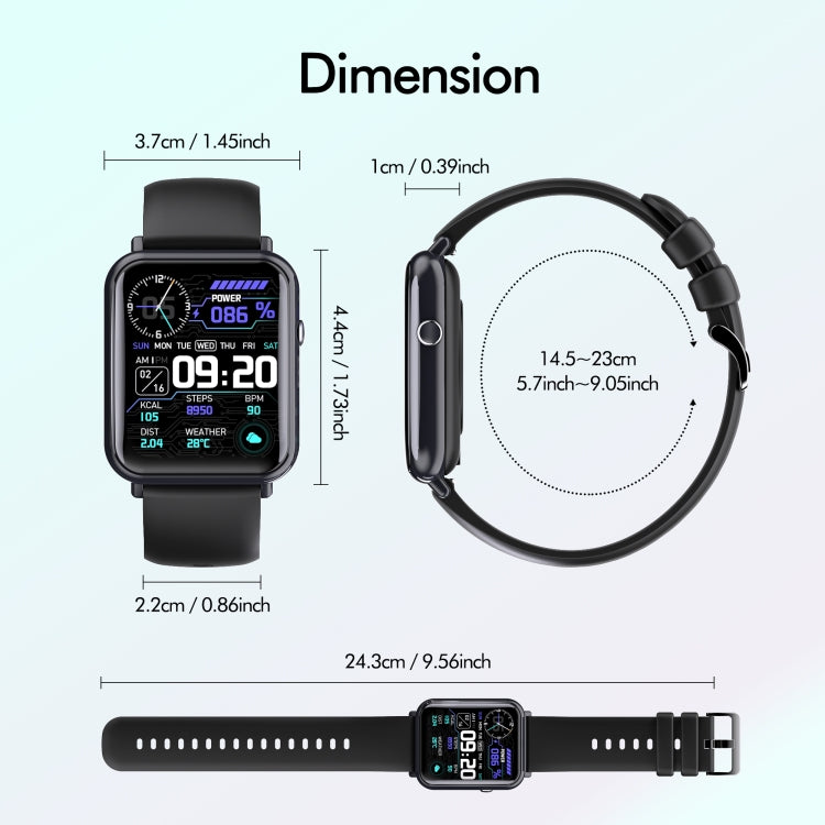 Q19 Pro IP67 Water-resistant 1.69 inch Smartwatch(Gold+Burgundy)