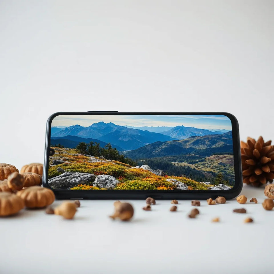 Smartphone screen showing vivid, high-detail visuals with crisp clarity and smooth color.