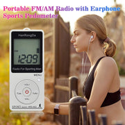 HRD-602 Digital Display FM AM Mini Sports Radio with Step Counting Function (Blue)
