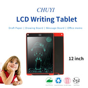 Portable 12 inch LCD Writing Tablet Drawing Graffiti Electronic Handwriting Pad Message Graphics Board Draft Paper with Writing Pen(Red)