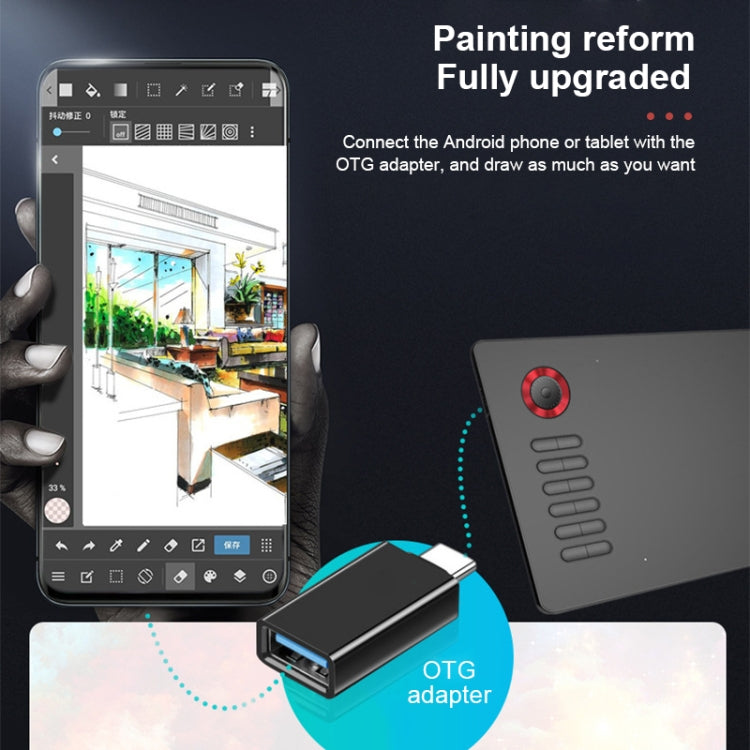 VEIKK A15PRO 10x6 inch 5080 LPI Type-C Interface Smart Touch Electronic Graphic Tablet (Grey)