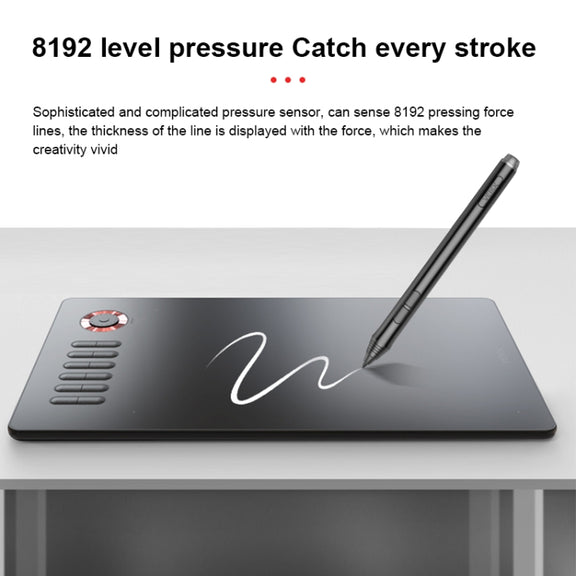 VEIKK A15PRO 10x6 inch 5080 LPI Type-C Interface Smart Touch Electronic Graphic Tablet (Grey)