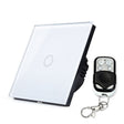 86mm 1 Gang Tempered Glass Panel Wall Switch Smart Home Light Touch Switch with RF433 Remote Controller, AC 110V-240V(White) - Smart Switch by PMC TechLife | Online Shopping South Africa | PMC TechLife | Buy Now Pay Later Mobicred