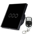86mm 3 Gang Tempered Glass Panel Wall Switch Smart Home Light Touch Switch with RF433 Remote Controller, AC 110V-240V(Black) - Smart Switch by PMC TechLife | Online Shopping South Africa | PMC TechLife | Buy Now Pay Later Mobicred