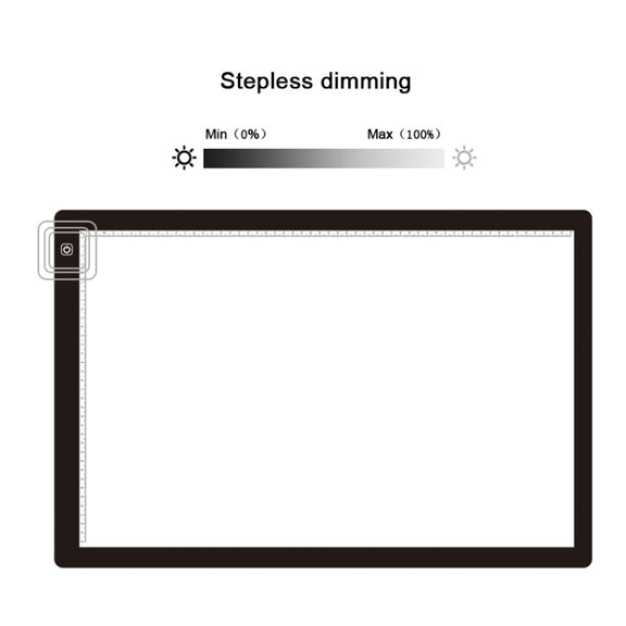 23W 12V LED Three Level of Brightness Dimmable A2 Acrylic Copy Boards Anime Sketch Drawing Sketchpad, EU Plug