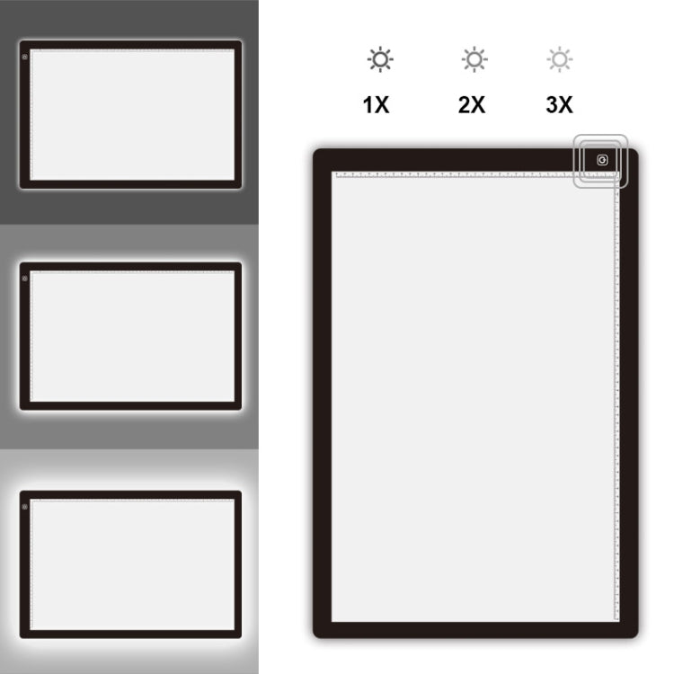 23W 12V LED Three Level of Brightness Dimmable A2 Acrylic Copy Boards Anime Sketch Drawing Sketchpad, EU Plug