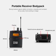 XTUGA IEM1200 Wireless Transmitter 4 Bodypack Stage Singer In-Ear Monitor System(EU Plug)
