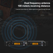 XTUGA IEM1200 Wireless Transmitter 4 Bodypack Stage Singer In-Ear Monitor System(EU Plug)