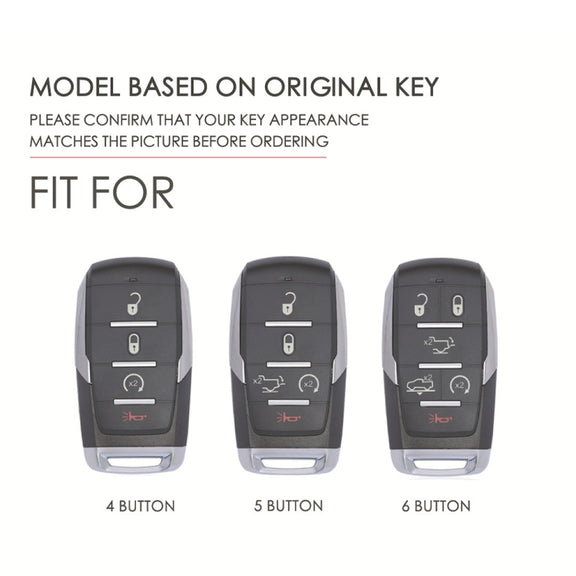 For Dodge Ram 6-button C163 Car Key Leather Protective Case (Blue)