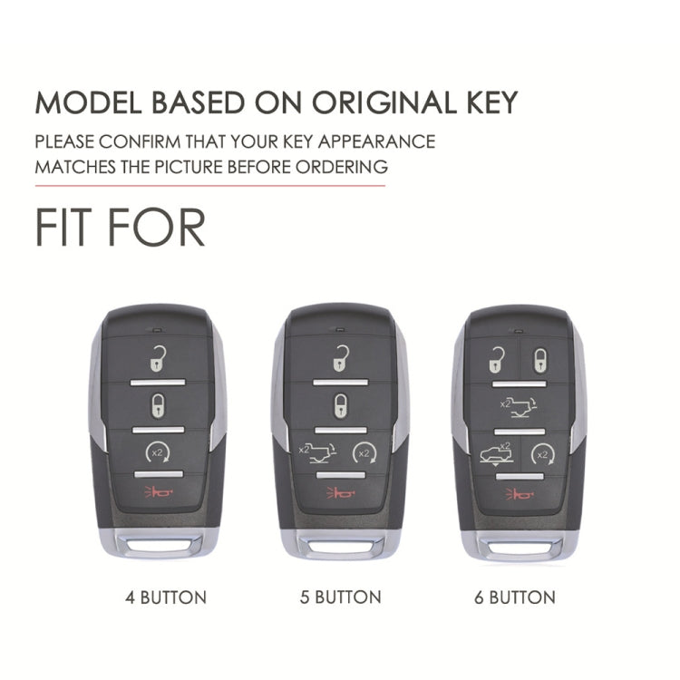 For Dodge Ram 6-button C163 Car Key Leather Protective Case (Blue)