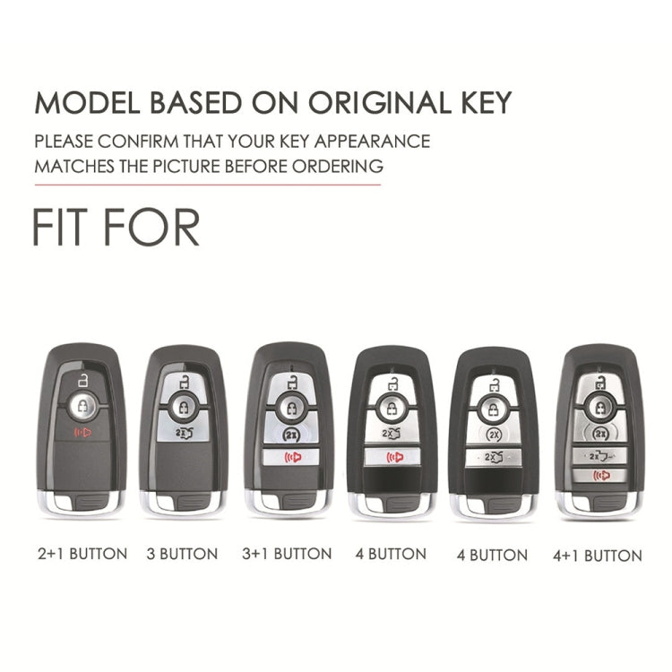 For Ford F-150 4-button C072/1 Car Key Leather Protective Case (Blue)