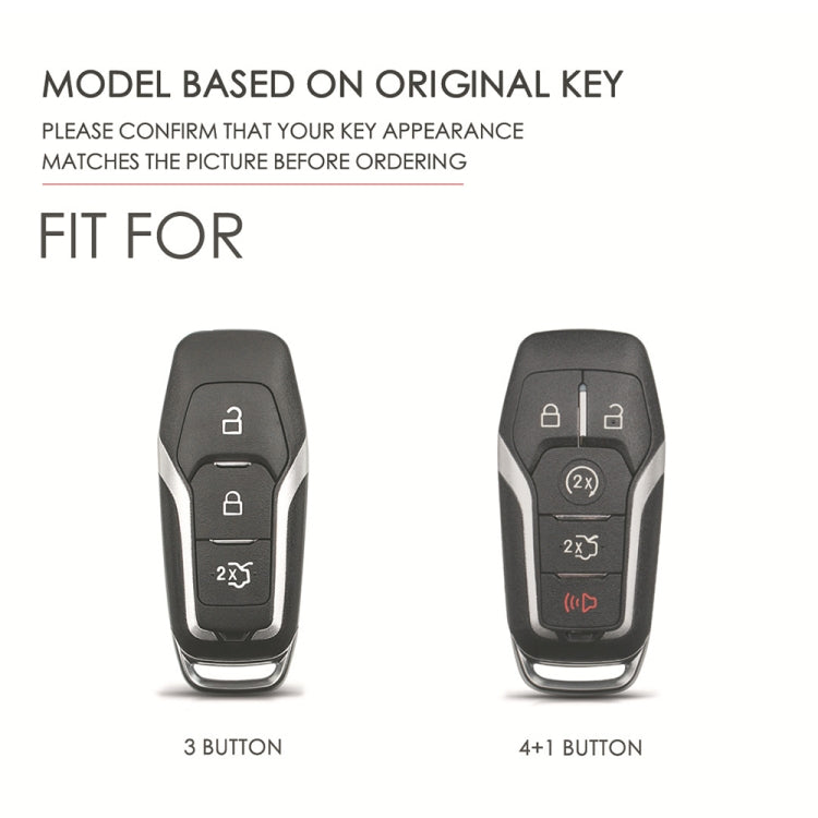 For Ford F-150 3-button C074 Car Key Leather Protective Case (Black)