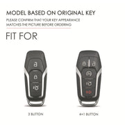 For Ford F-150 3-button C074 Car Key Leather Protective Case (Blue)