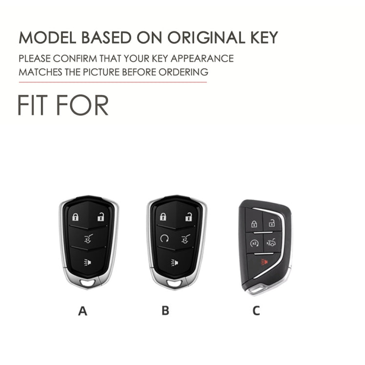 For Cadillac / CT5 / CT6 / XT6 5-button C087 Car Key Leather Protective Case (Blue)
