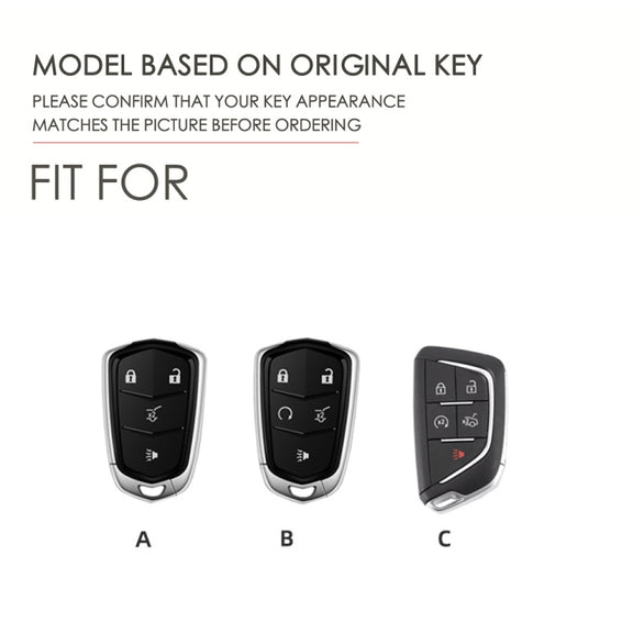 For Cadillac / CT5 / CT6 / XT6 C088 Car Key Leather Protective Case (Black)