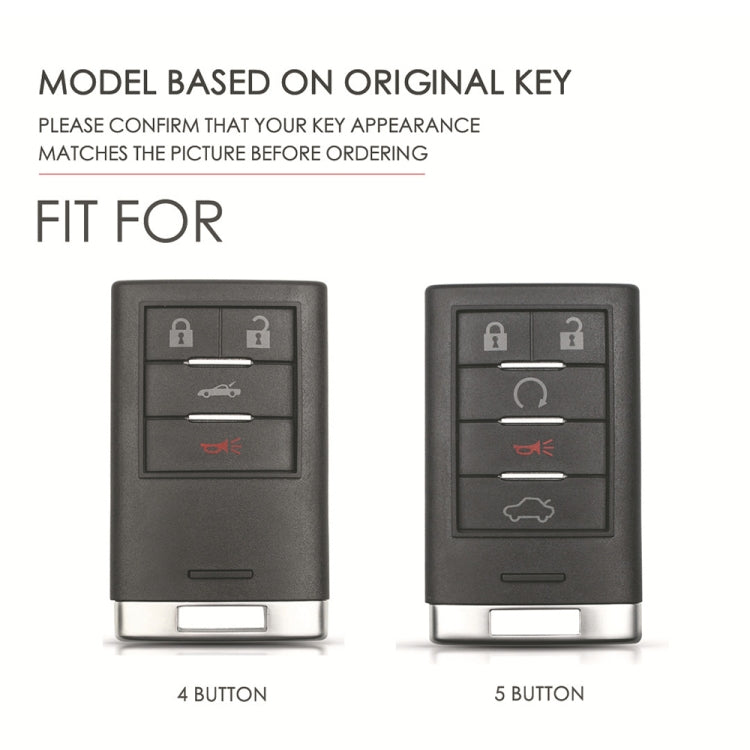 For Cadillac 5-button C091 Car Key Leather Protective Case (Brown)