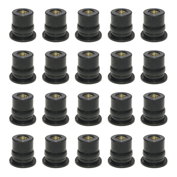 20 in 1 M6 Universal Motorcycle Windshield Brass Nuts