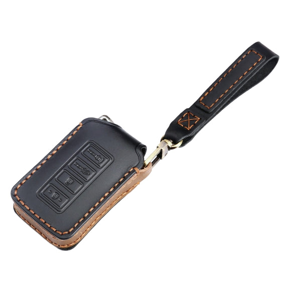 For Lexus 4-button Hallmo Car Cowhide Leather Key Protective Cover Key Case(Blue)