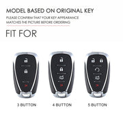 For Chevrolet 5-button Hallmo Car Cowhide Leather Key Protective Cover Key Case(Blue)