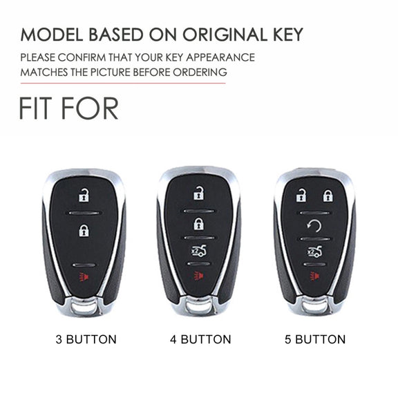For Chevrolet 5-button Hallmo Car Cowhide Leather Key Protective Cover Key Case(Blue)
