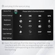 DQX-999A Multifunctional Steering Wheel Button Controller Car DVD Screen Wireless Remote Control (Black)